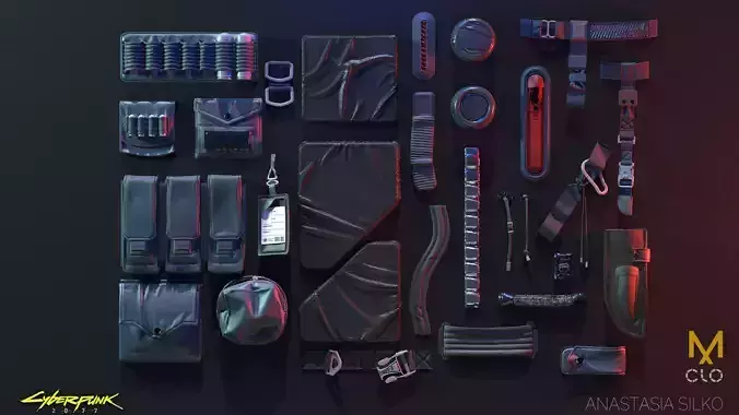 Cyberpunk Urban details pack for MD and Clo3D Projects files Obj 3D model