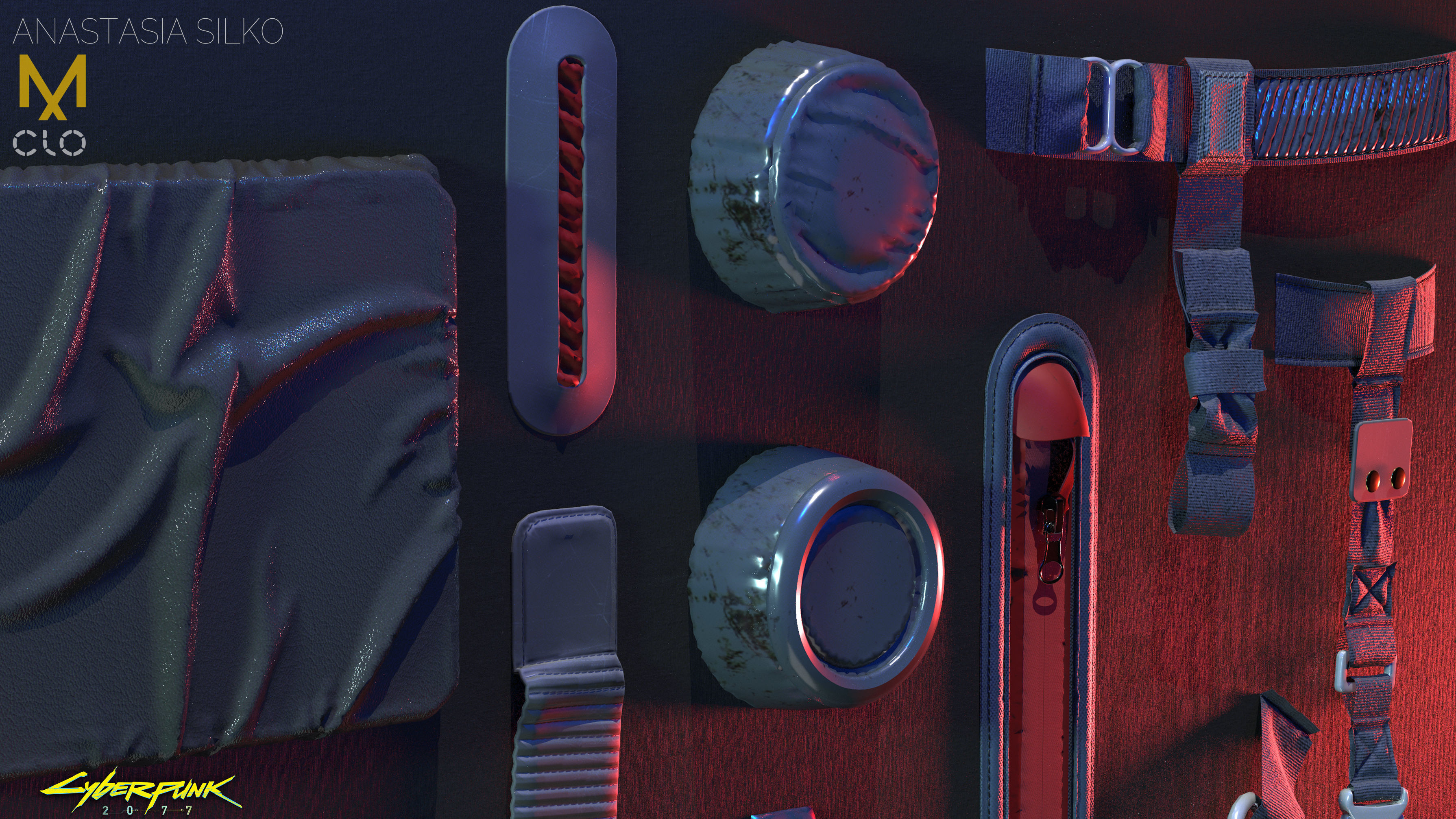 Cyberpunk Urban details pack for MD and Clo3D Projects files Obj 3D model_5