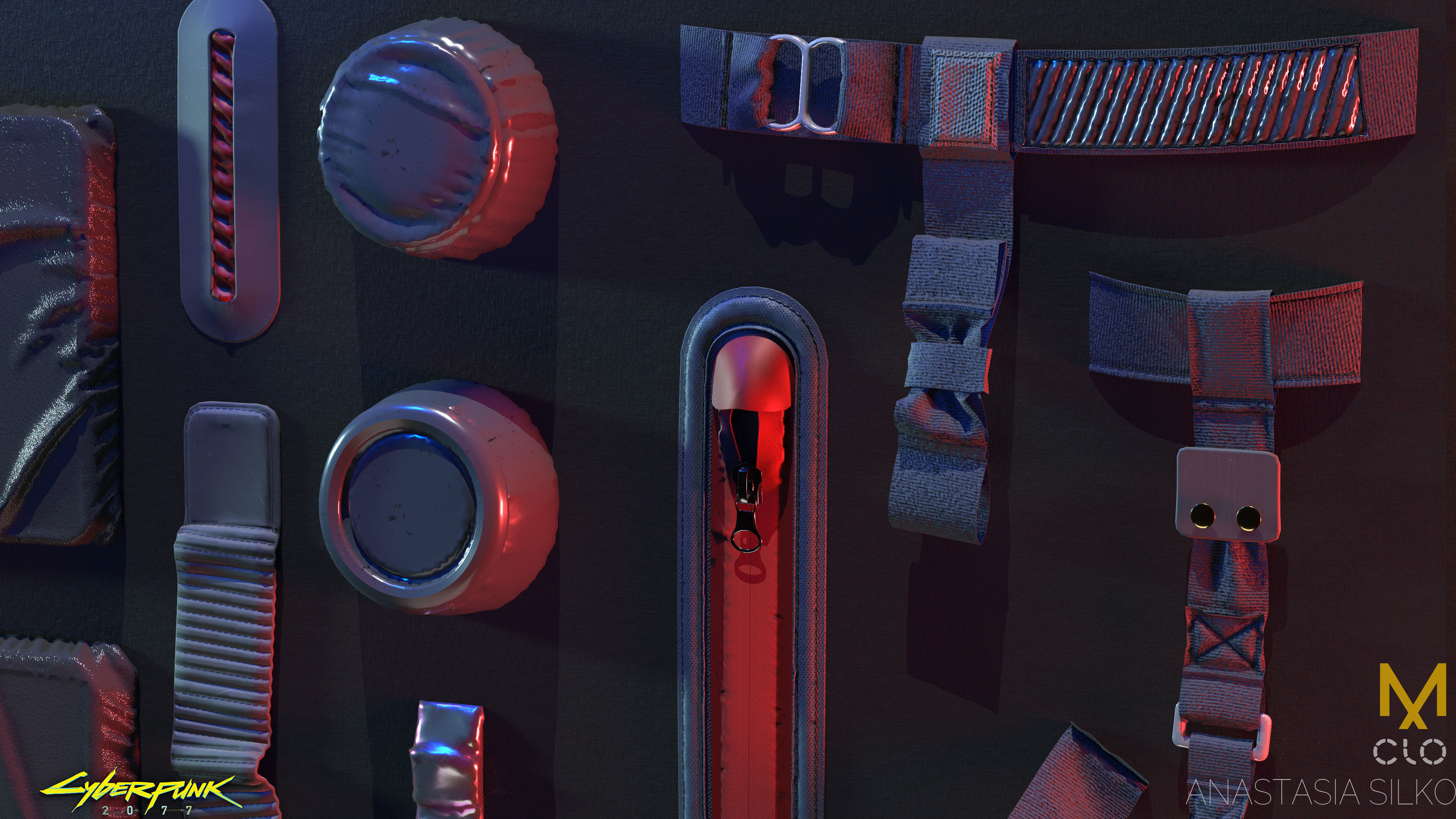 Cyberpunk Urban details pack for MD and Clo3D Projects files Obj 3D model_9