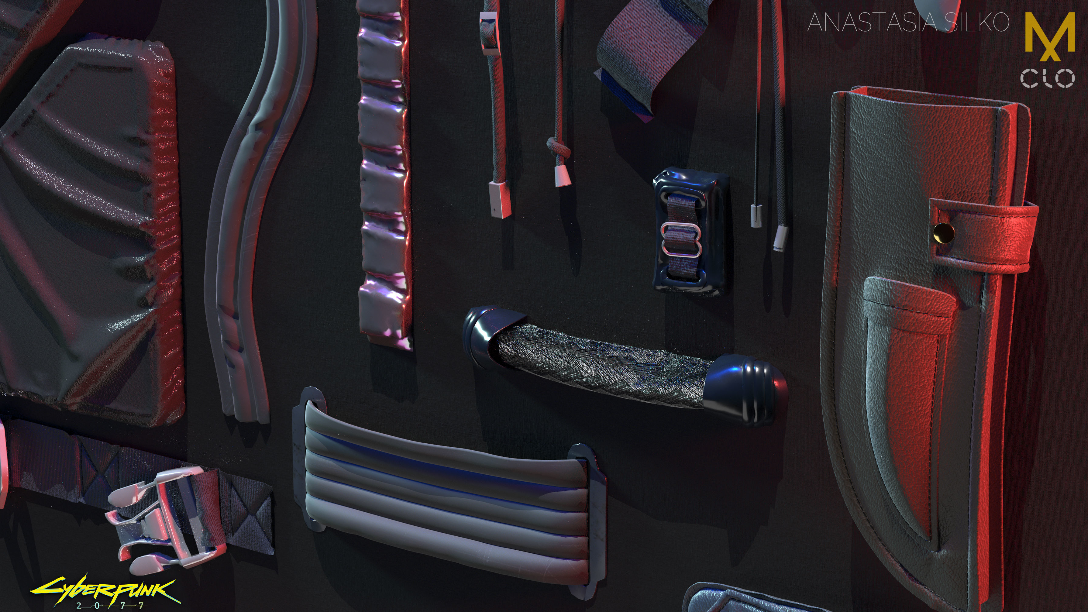 Cyberpunk Urban details pack for MD and Clo3D Projects files Obj 3D model_3