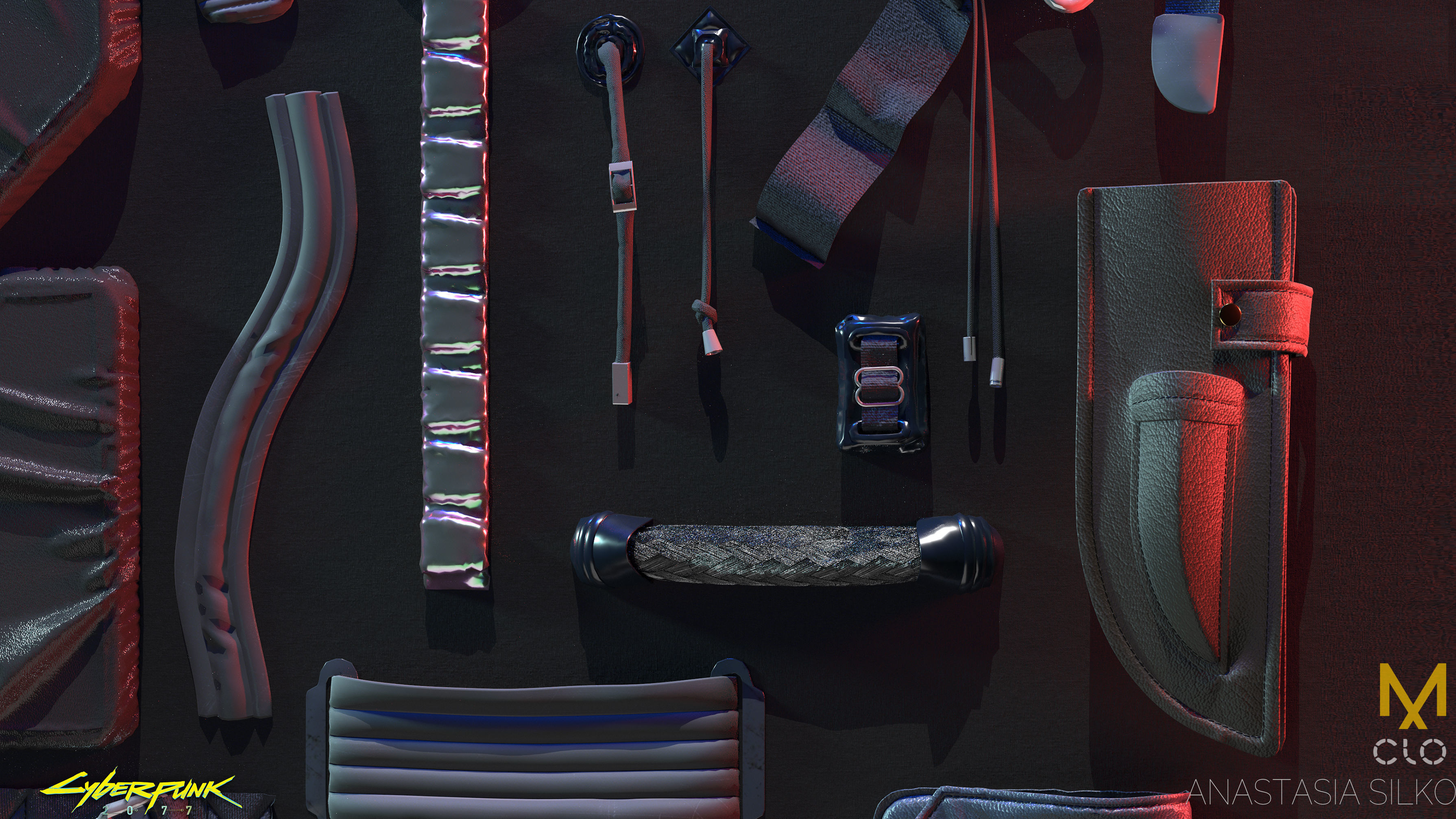 Cyberpunk Urban details pack for MD and Clo3D Projects files Obj 3D model_6