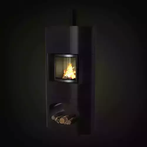 Modern Black Fireplace Unit