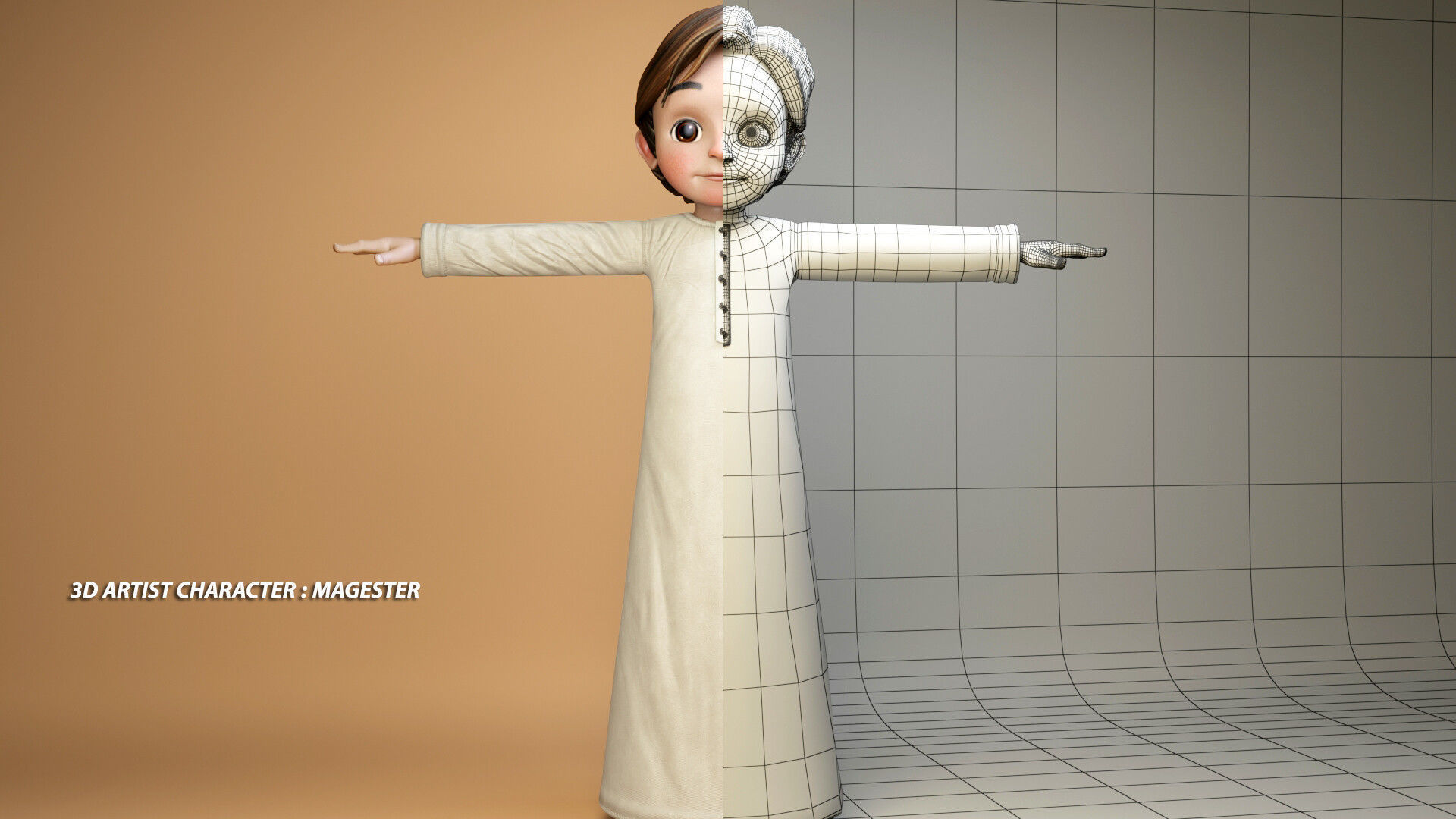 ARABIC BOY Low-poly 3D model_4