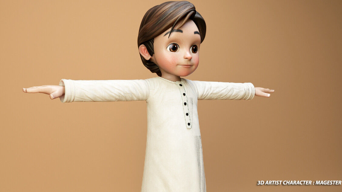 ARABIC BOY Low-poly 3D model_1
