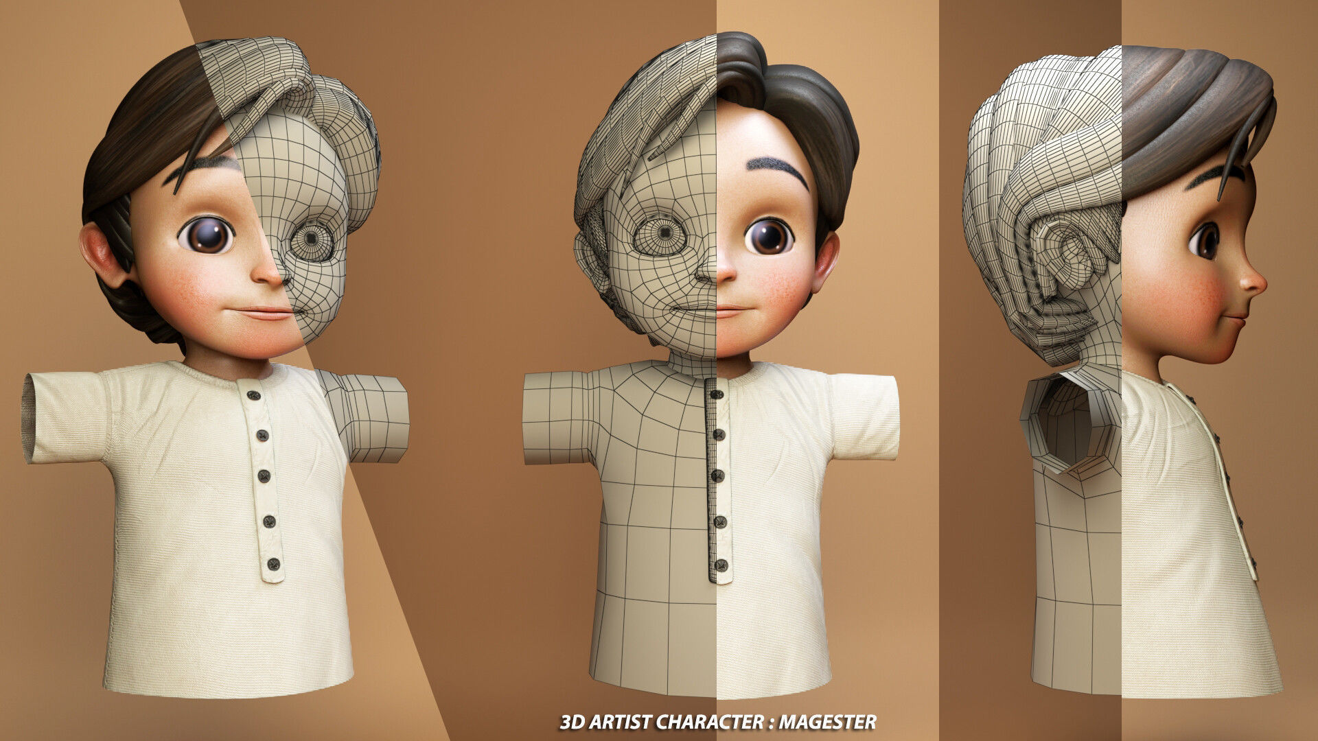 ARABIC BOY Low-poly 3D model_6