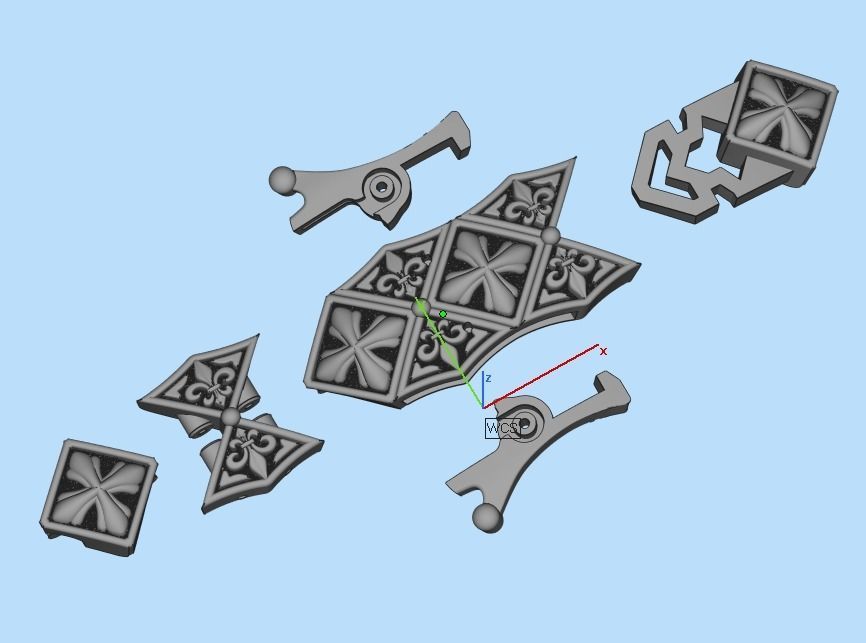 Stylish mens bracelet with a cross 718 3D print model_13