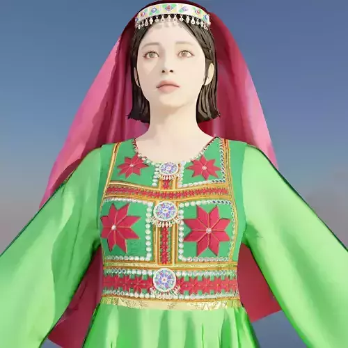 Afghan Traditional Dress 3D Free 3D model