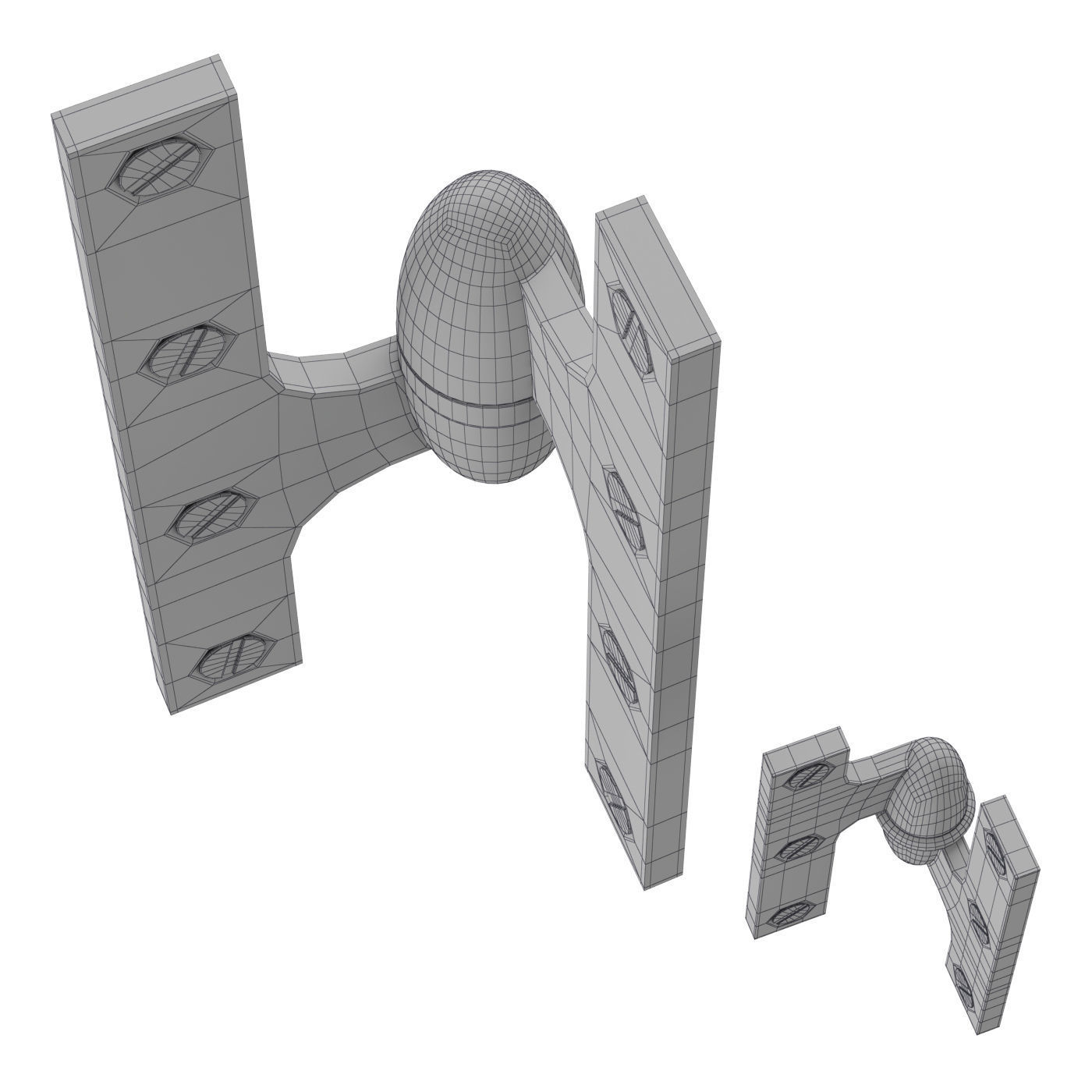 Nanz door hinges Low-poly 3D model_5