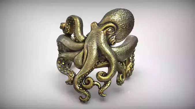 Kraken Gothic Octopus Tentacles Ring 3D print model