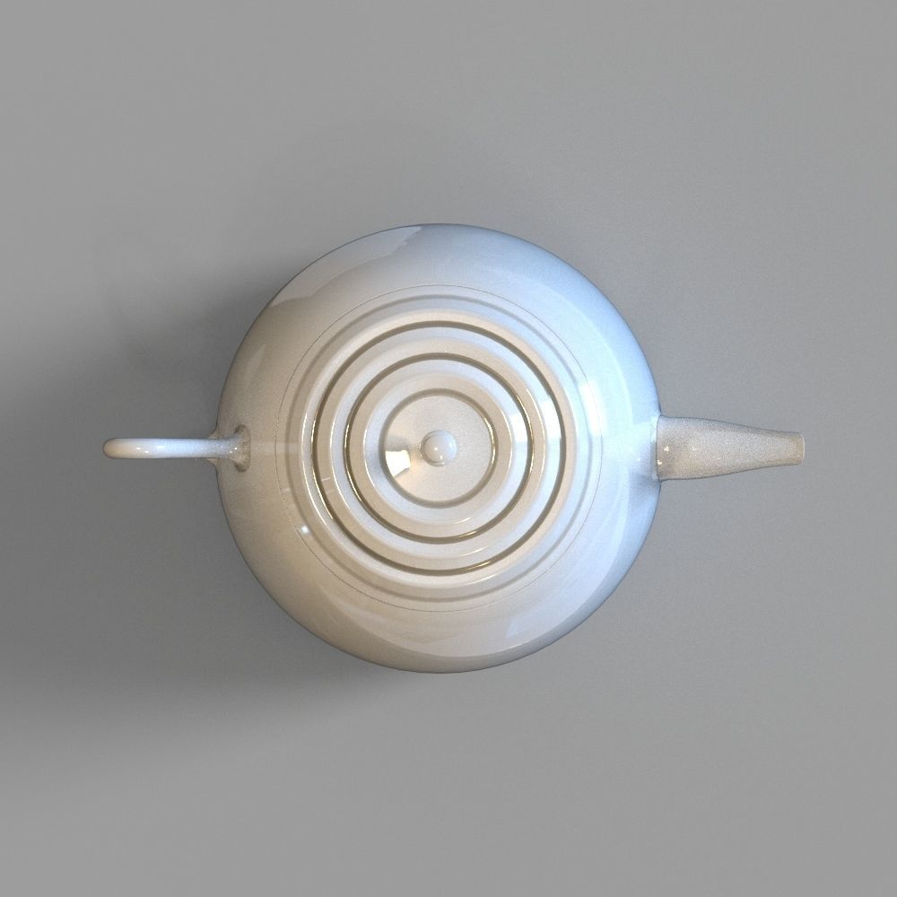White ceramic teapot Free 3D model_8