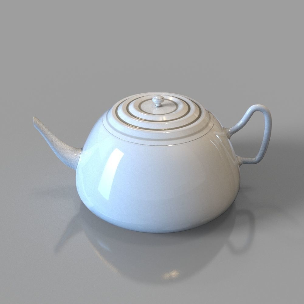 White ceramic teapot Free 3D model_18