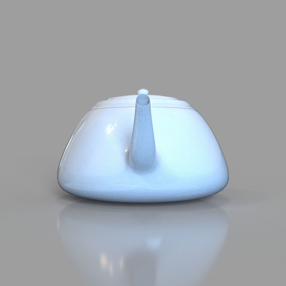 White ceramic teapot Free 3D model_4
