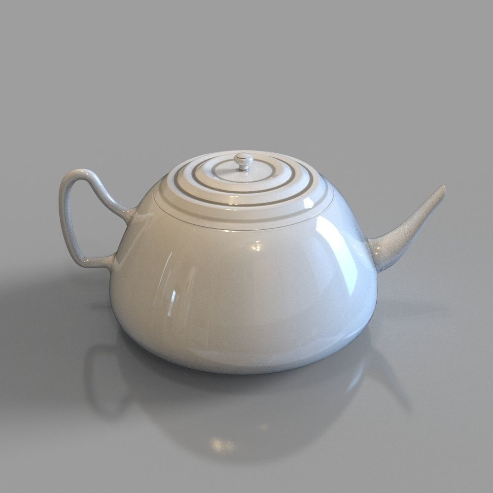 White ceramic teapot Free 3D model_12