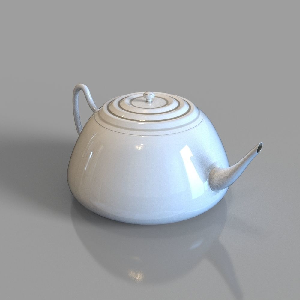 White ceramic teapot Free 3D model_14