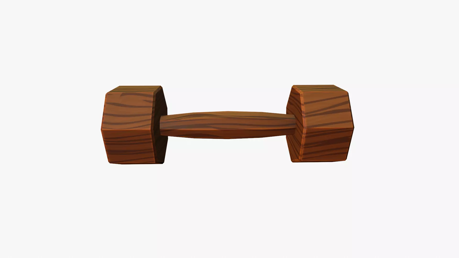 Cartoon Wooden Dumbell Low-poly 3D model