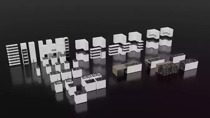 Modern kitchen modules