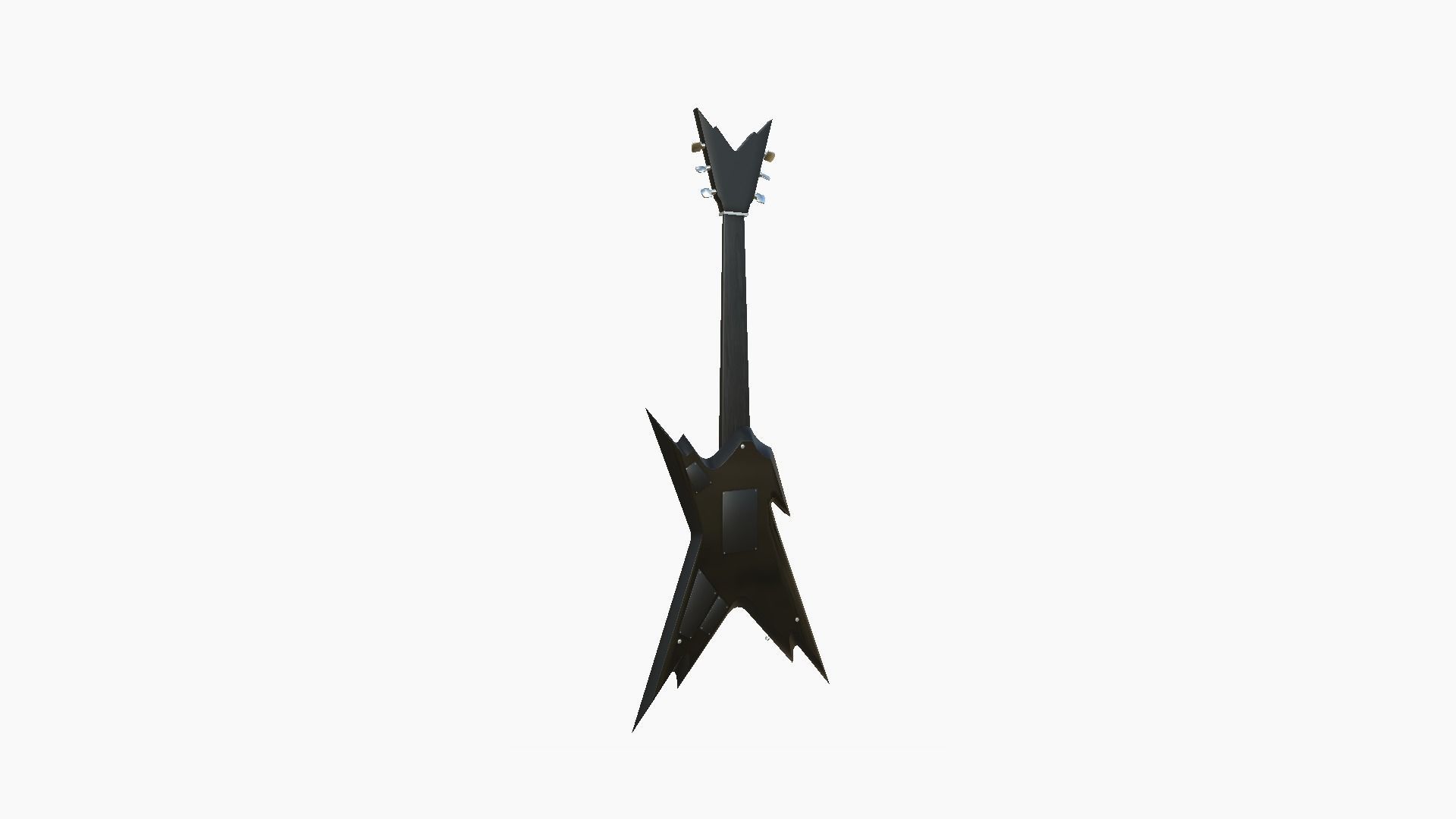 Electric Guitar B01 Full Black - Music Instrument Design Low-poly 3D model_4