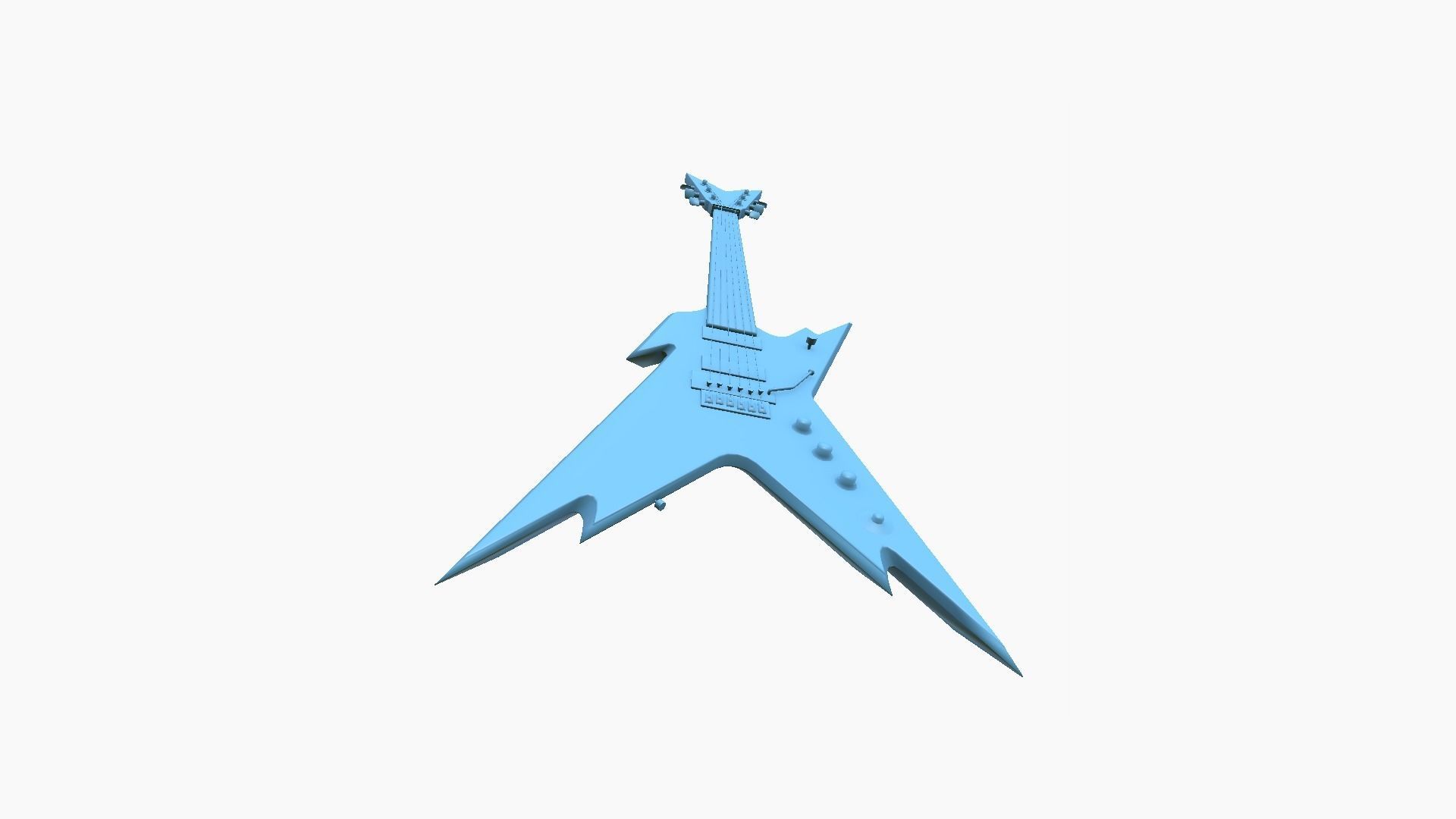 Electric Guitar B03 Thunder - Music Instrument Design Low-poly 3D model_9