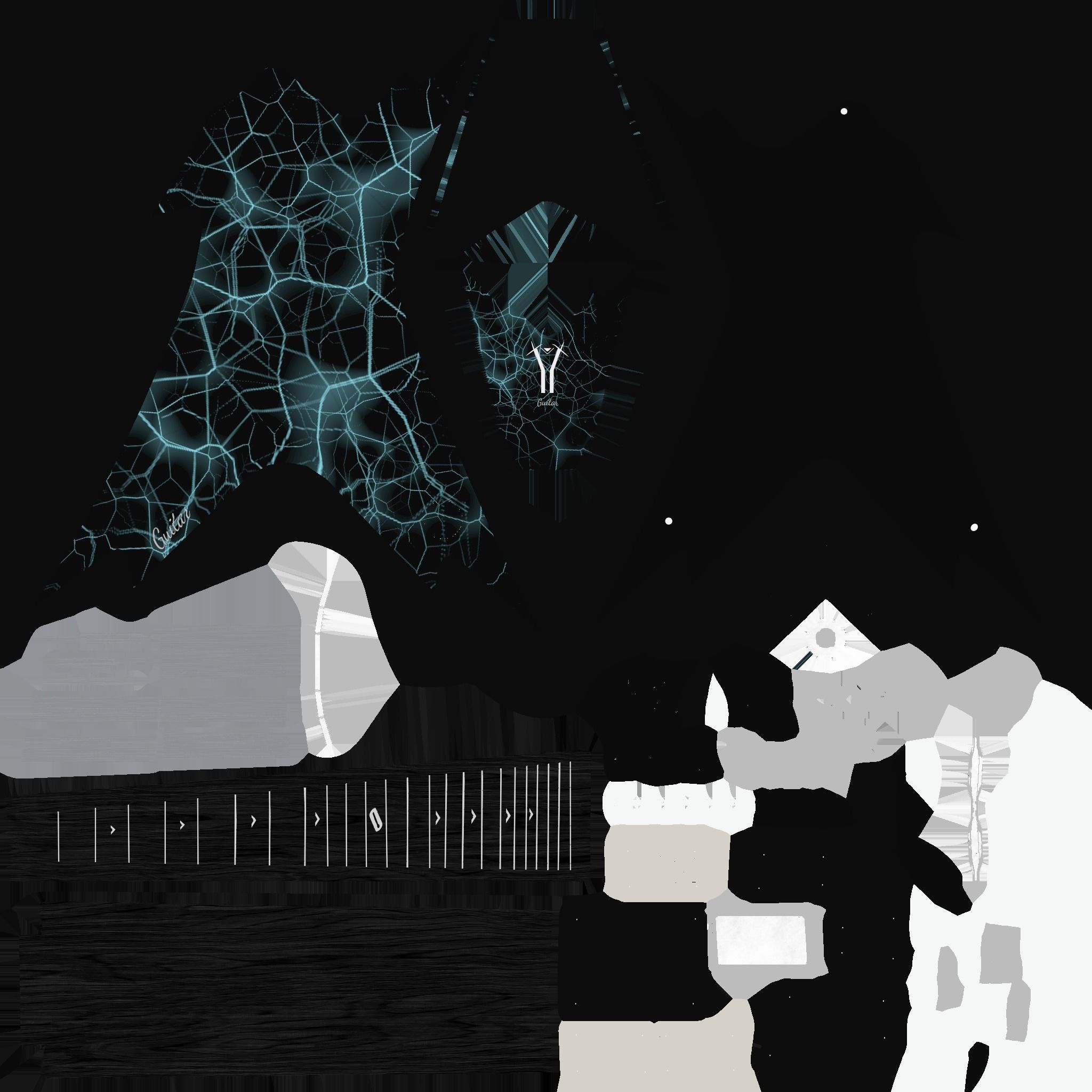 Electric Guitar B03 Thunder - Music Instrument Design Low-poly 3D model_20