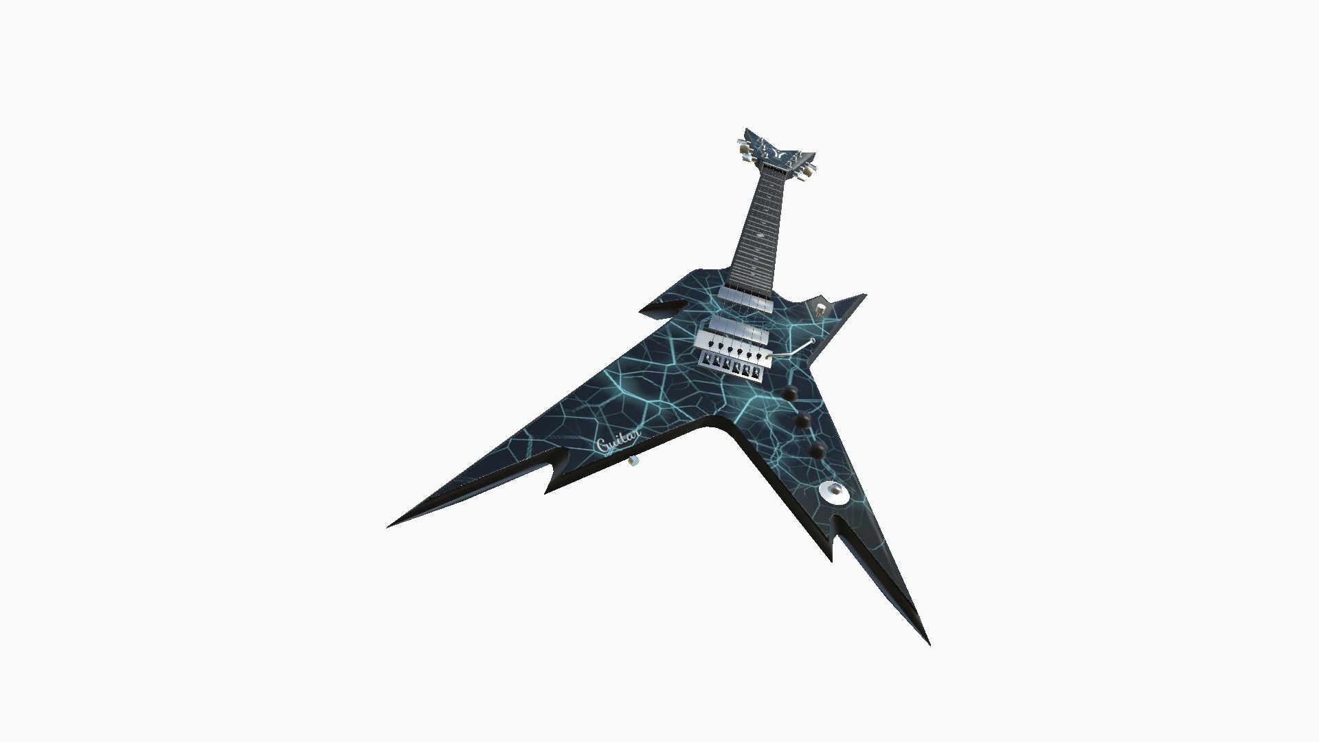 Electric Guitar B03 Thunder - Music Instrument Design Low-poly 3D model_1