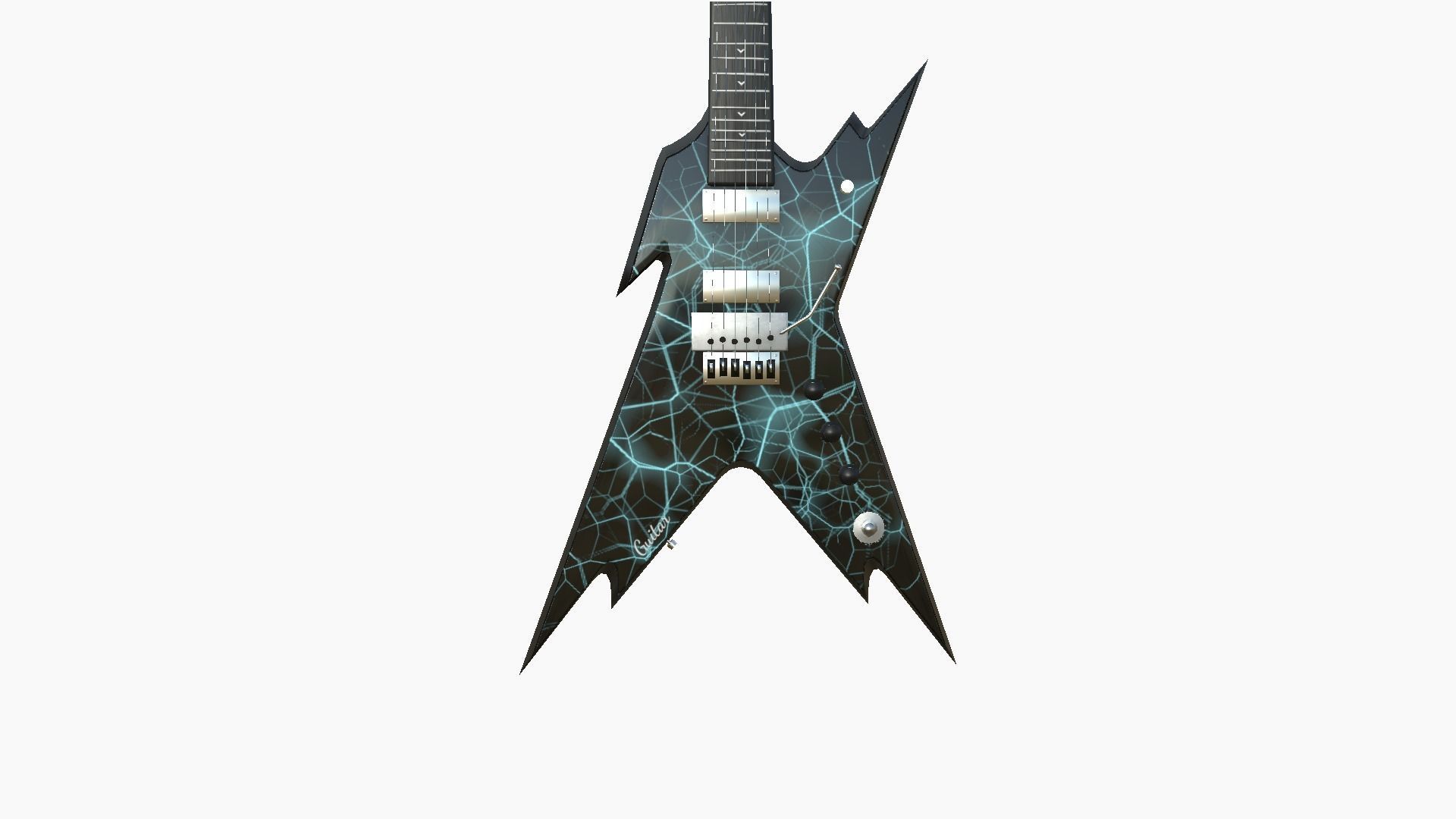 Electric Guitar B03 Thunder - Music Instrument Design Low-poly 3D model_3