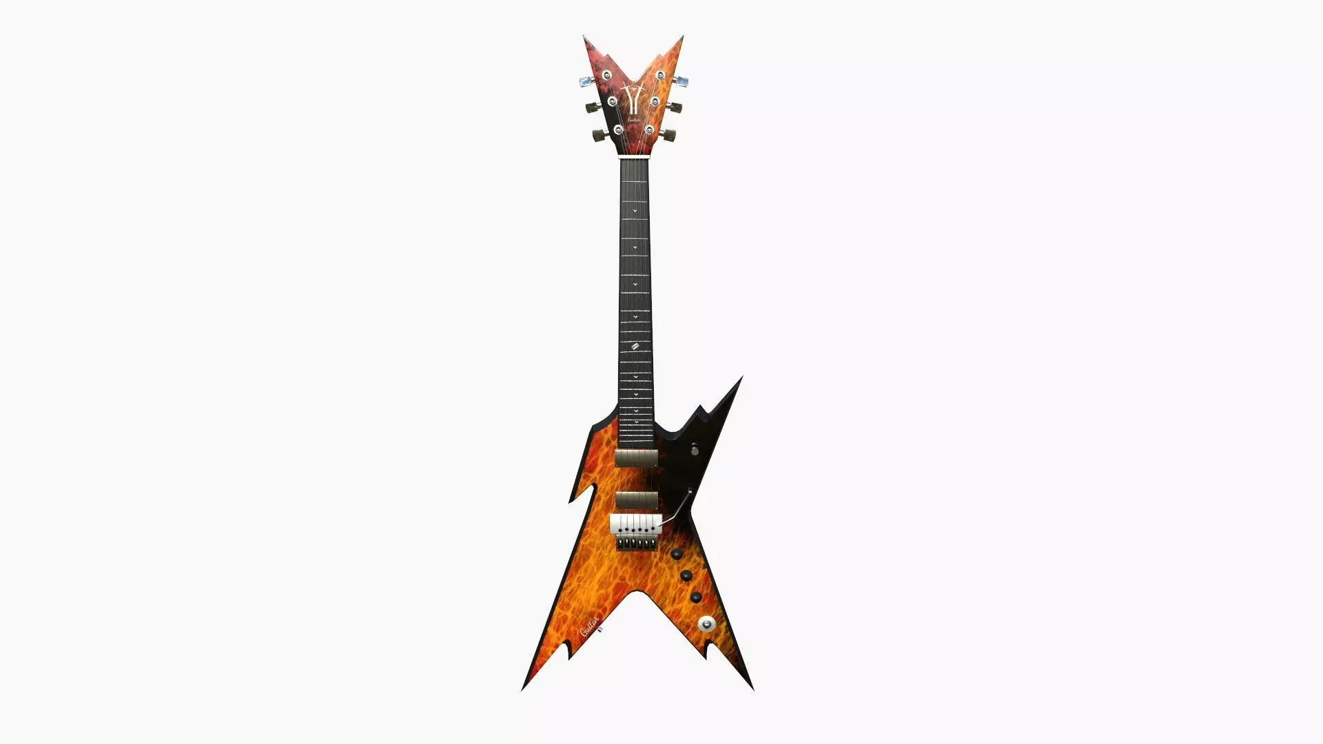 Electric Guitar B04 Flame - Music Instrument Design Low-poly 3D model_0