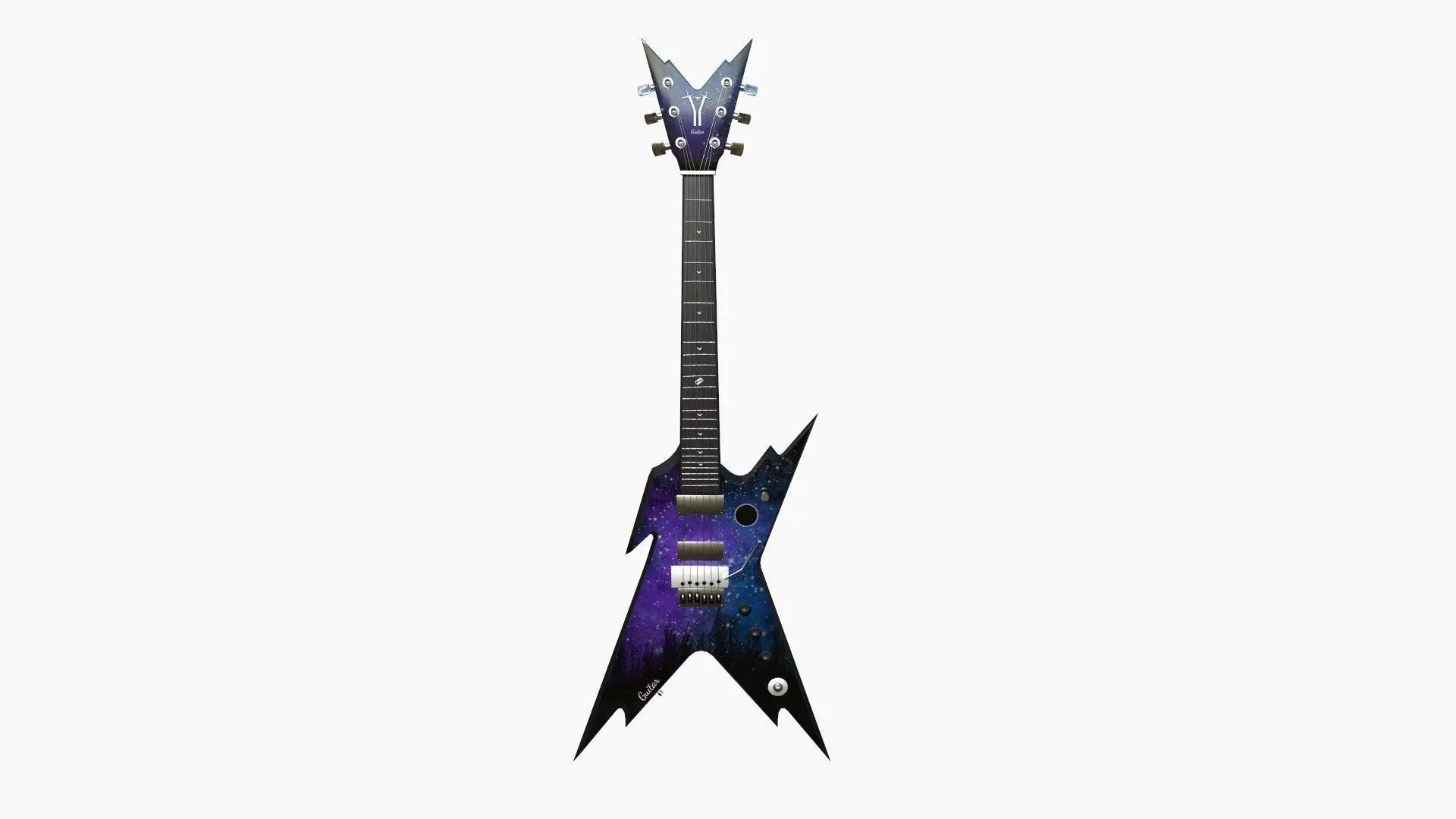 Electric Guitar B05 Galaxy - Music Instrument Design Low-poly 3D model_0