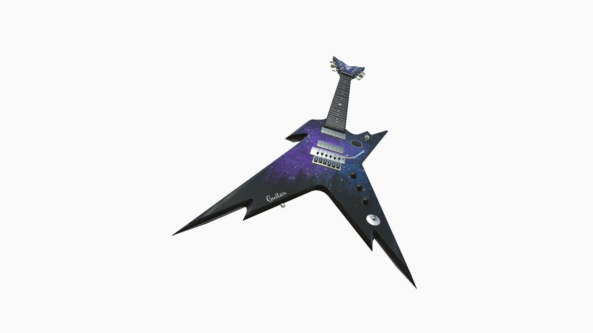 Electric Guitar B05 Galaxy - Music Instrument Design Low-poly 3D model_1