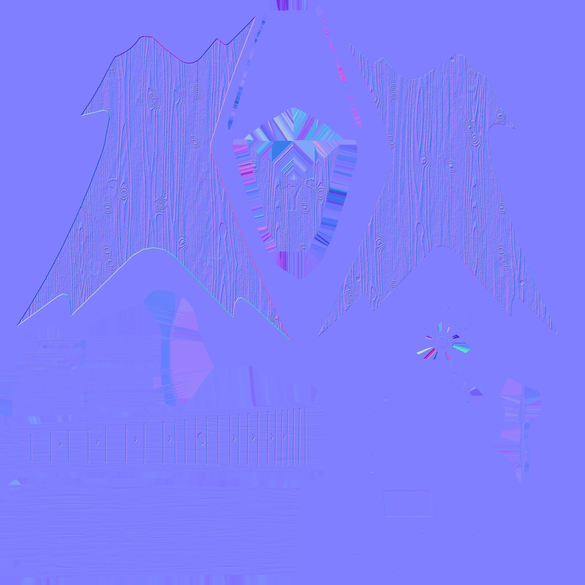 Electric Guitar B06 Wood - Music Instrument Design Low-poly 3D model_23