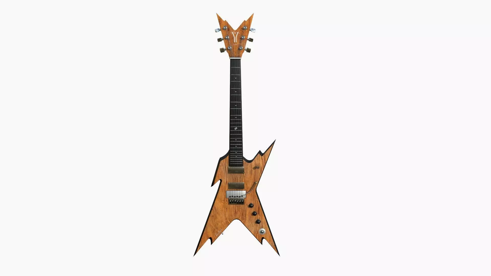Electric Guitar B06 Wood - Music Instrument Design Low-poly 3D model_0