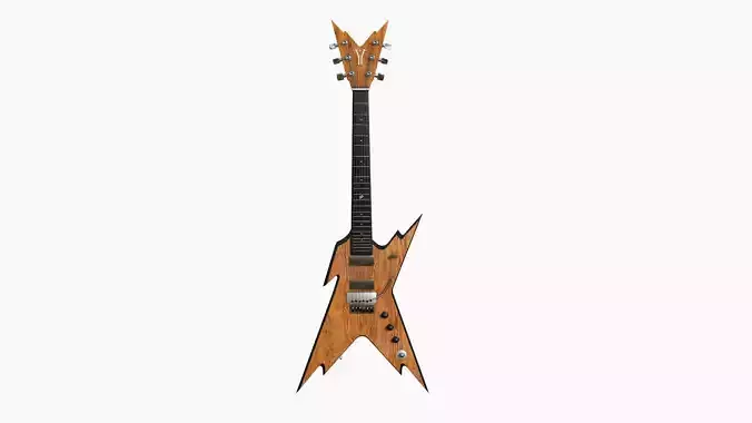 Electric Guitar B06 Wood - Music Instrument Design Low-poly 3D model