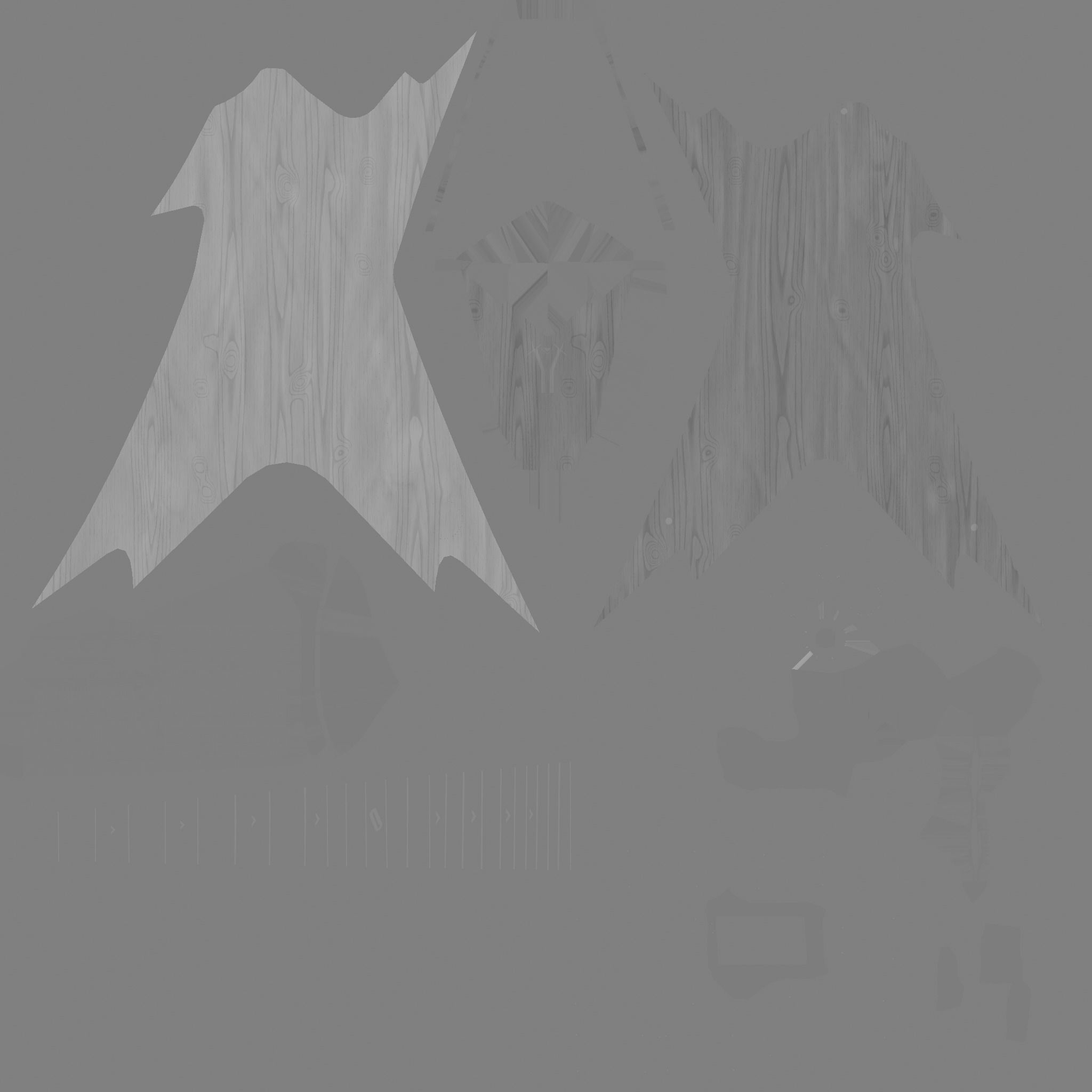 Electric Guitar B06 Wood - Music Instrument Design Low-poly 3D model_21