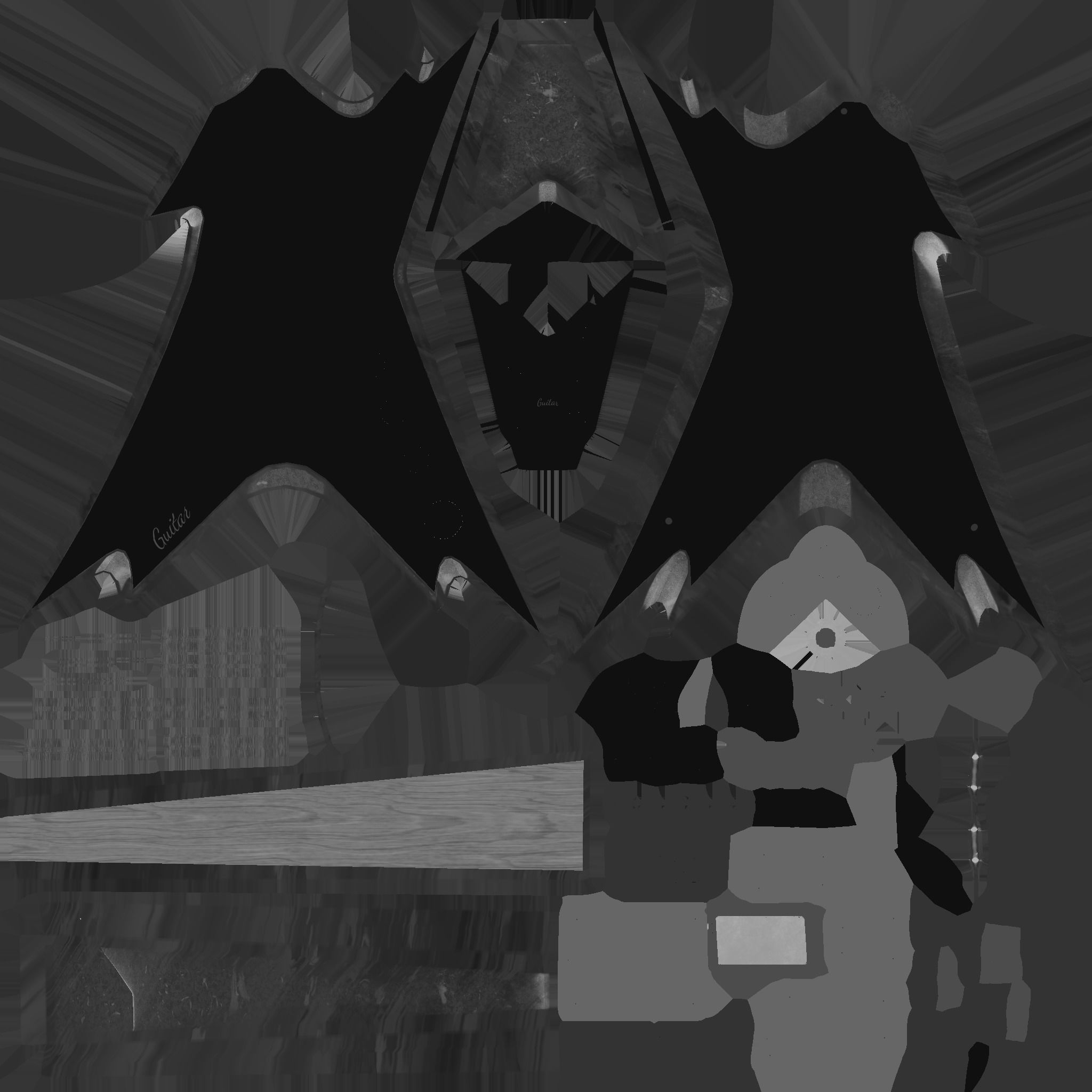 Electric Guitar B07 Black Gold - Music Instrument Design Low-poly 3D model_24