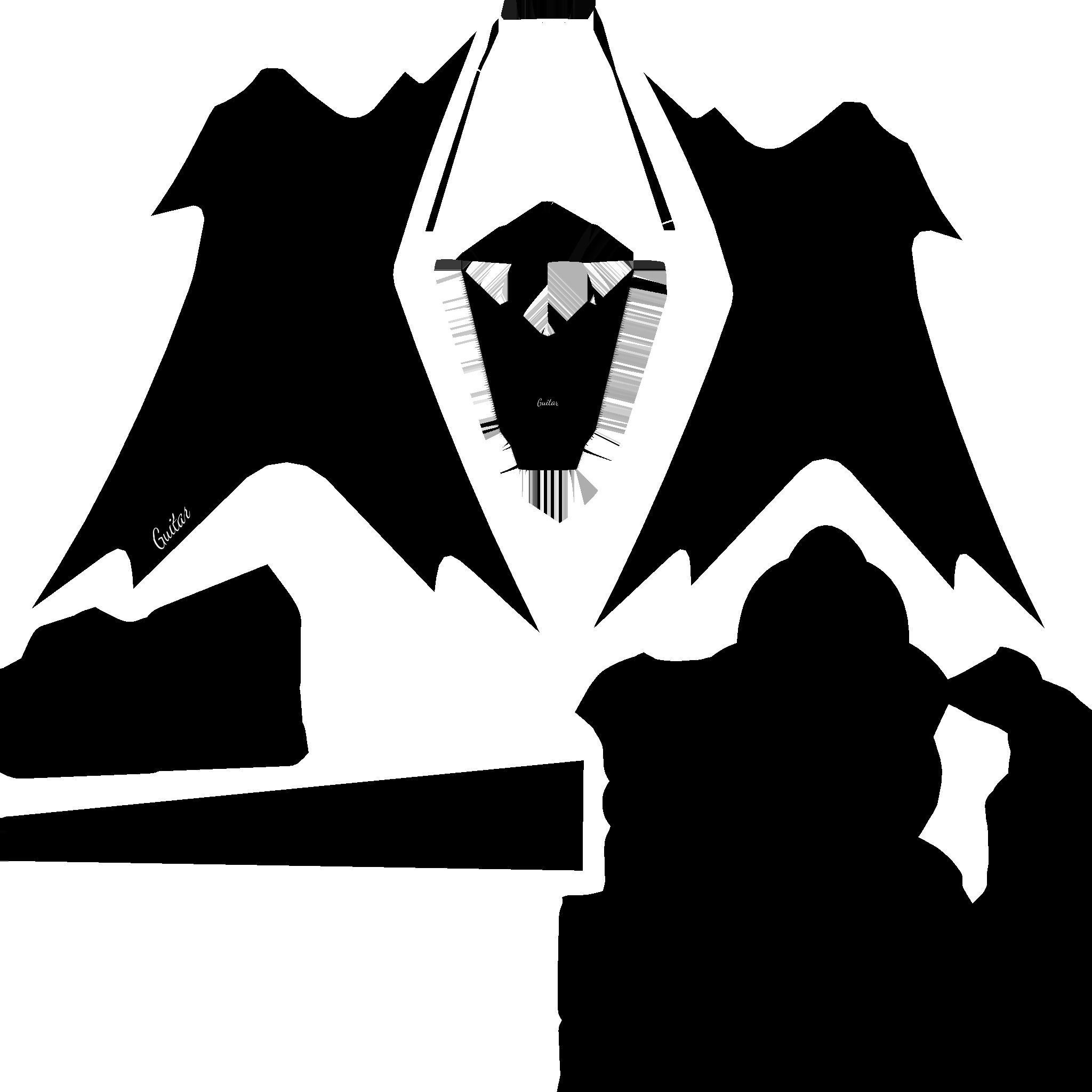 Electric Guitar B07 Black Gold - Music Instrument Design Low-poly 3D model_19