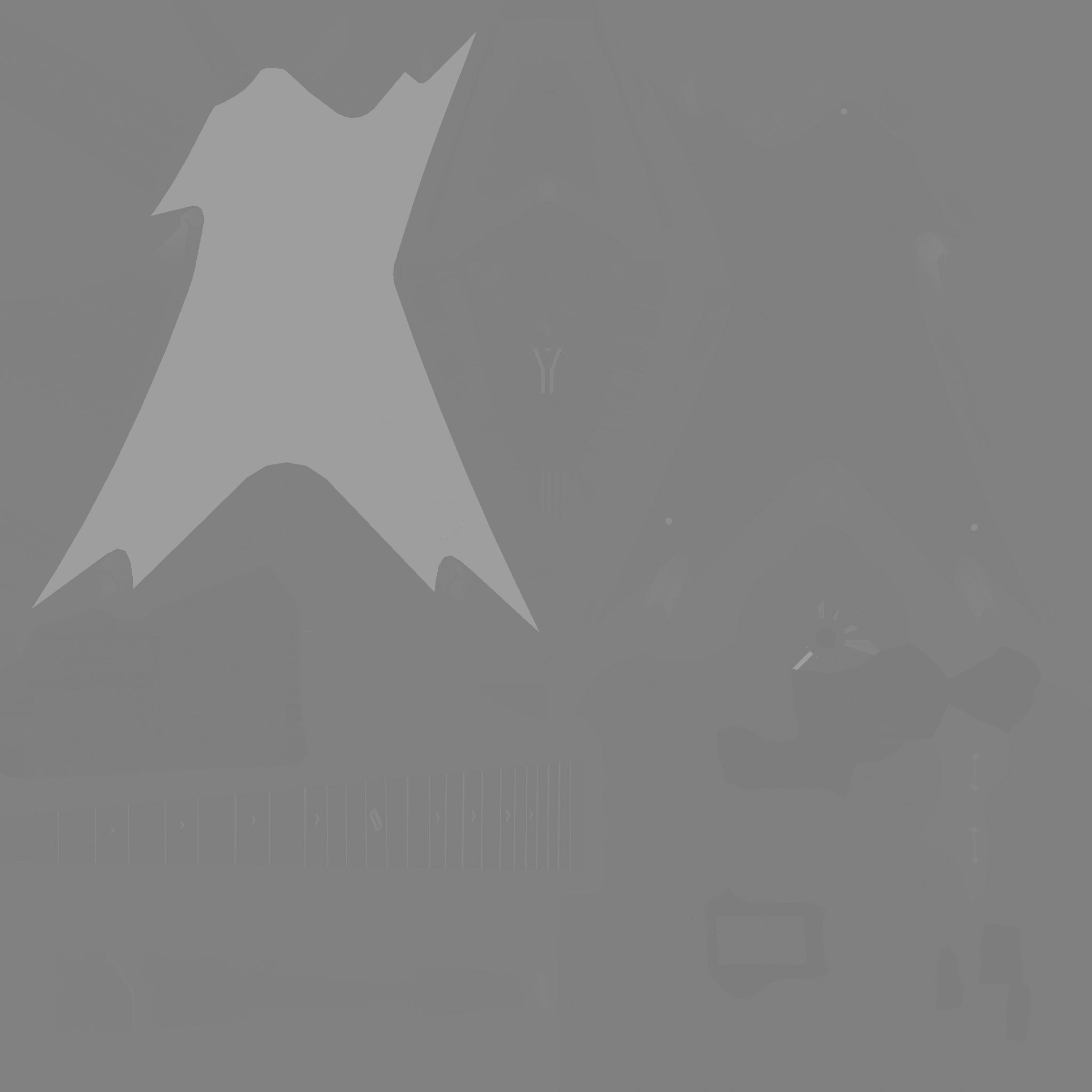 Electric Guitar B07 Black Gold - Music Instrument Design Low-poly 3D model_21