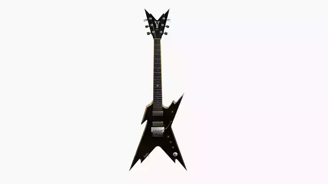 Electric Guitar B07 Black Gold - Music Instrument Design Low-poly 3D model