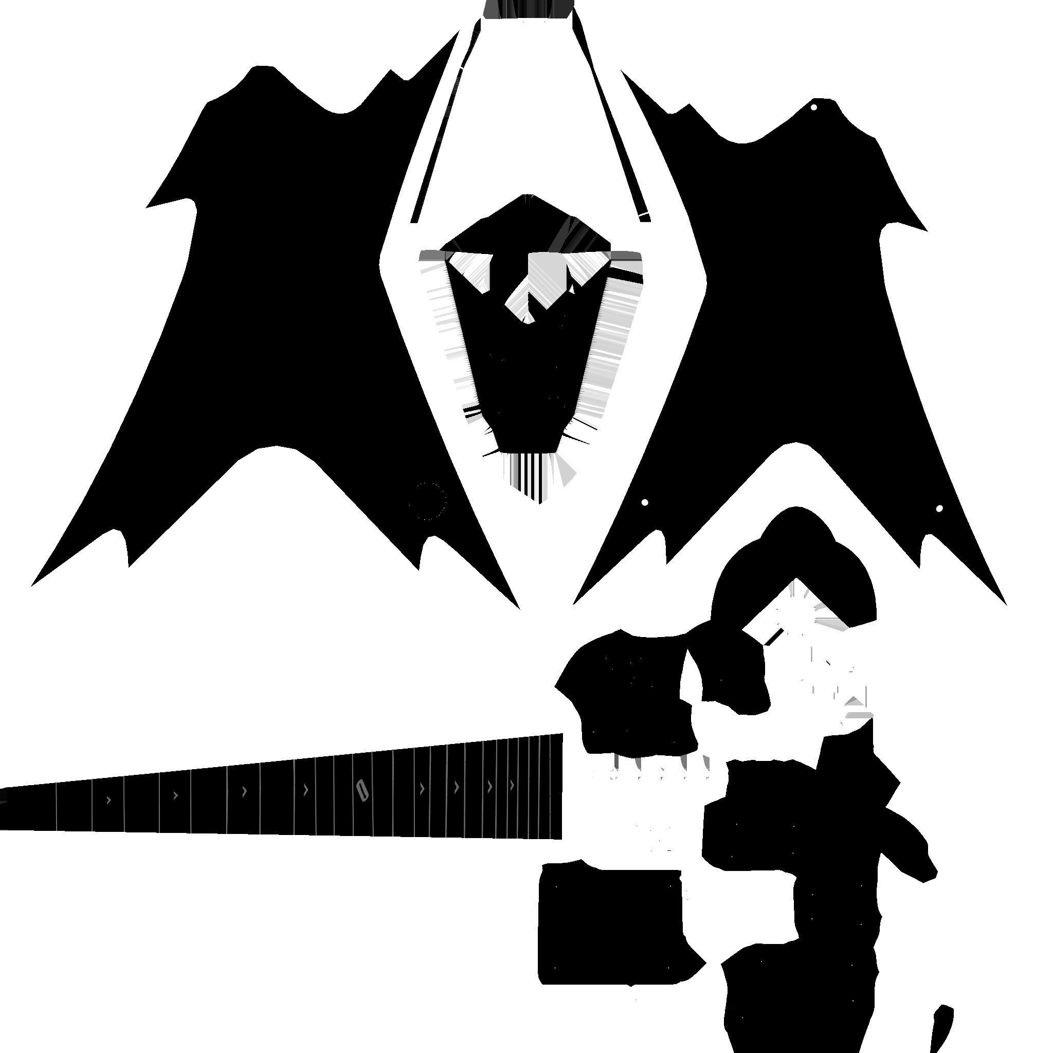 Electric Guitar B07 Black Gold - Music Instrument Design Low-poly 3D model_22