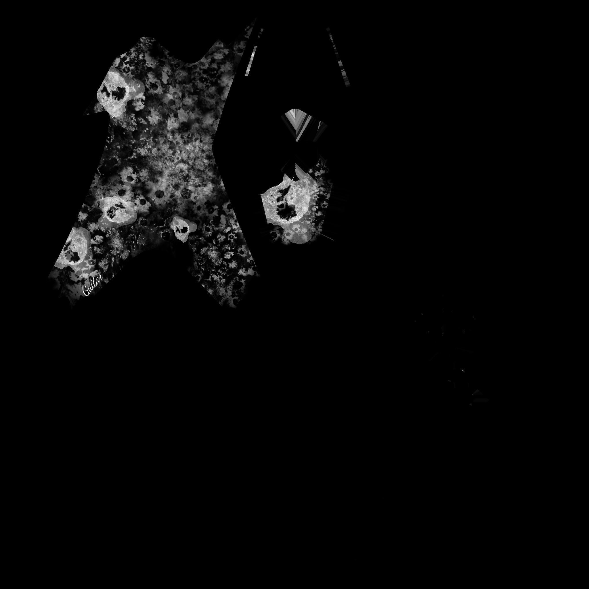 Electric Guitar B08 Abstract Skulls - Music Instrument Design Low-poly 3D model_19