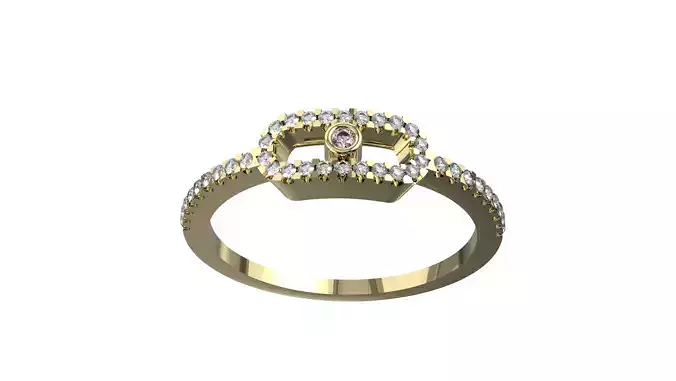 Moving Diamonds  Small Ring 