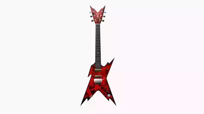 Electric Guitar B09 Black Red - Music Instrument Design Low-poly 3D model