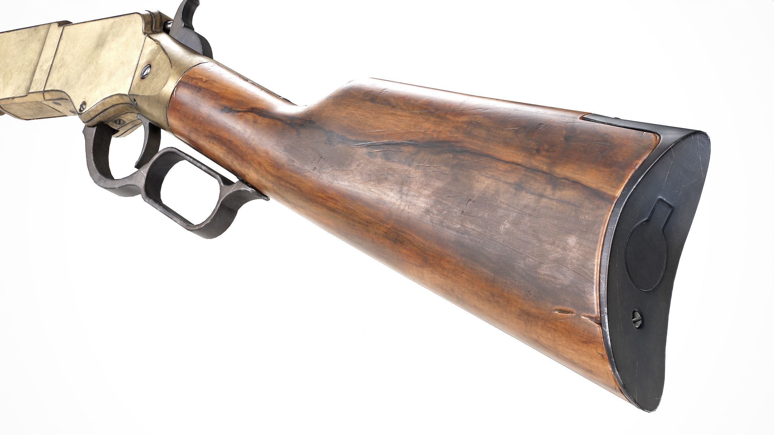 PBR Henry Rifle 1860 Low-poly 3D model_4