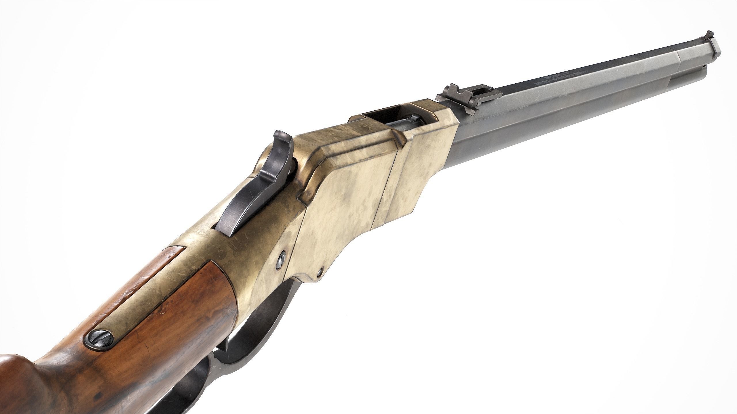 PBR Henry Rifle 1860 Low-poly 3D model_2