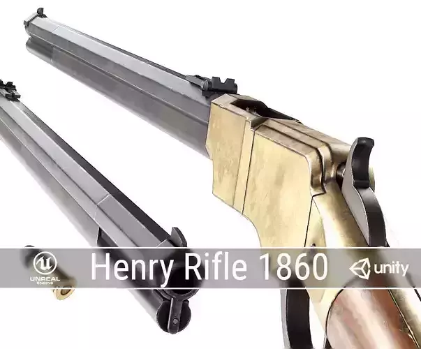 PBR Henry Rifle 1860 Low-poly 3D model