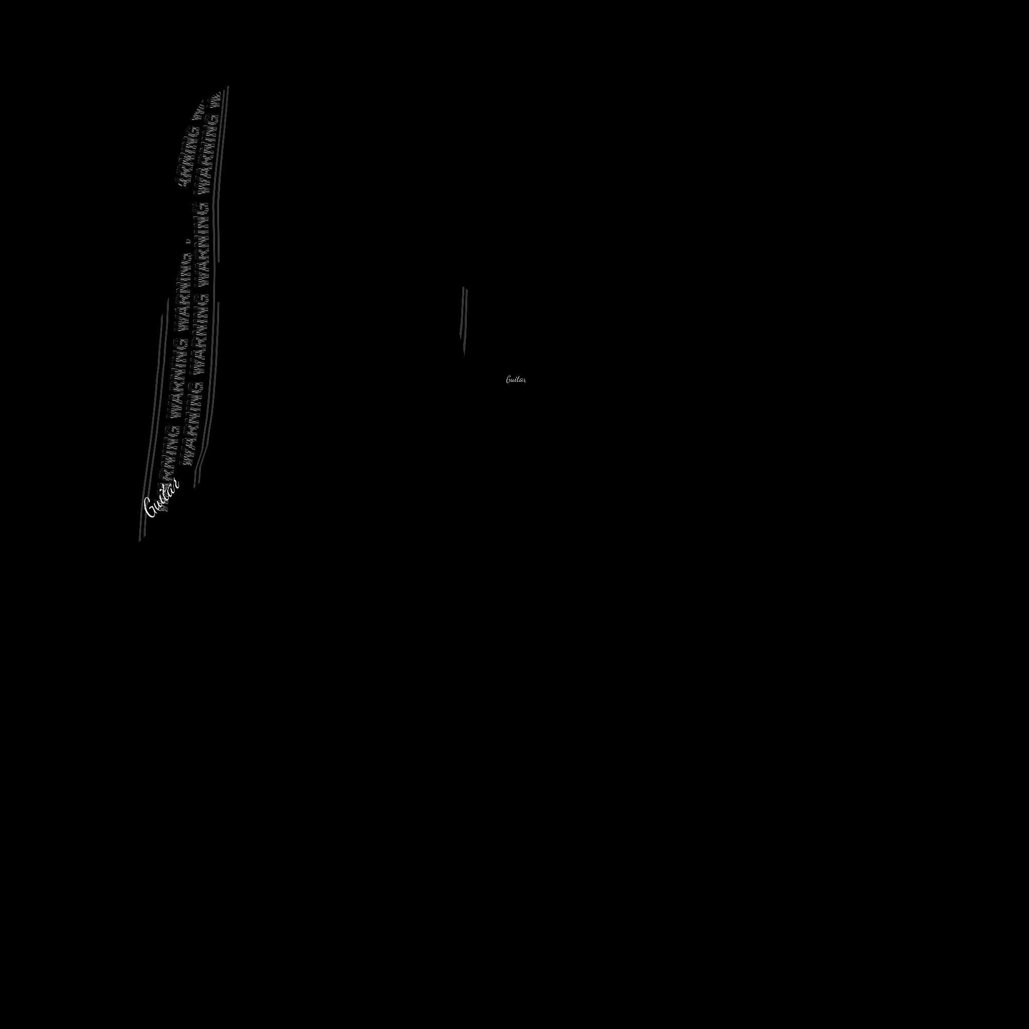 Electric Guitar B10 Black Yellow - Music Instrument Design Low-poly 3D model_19