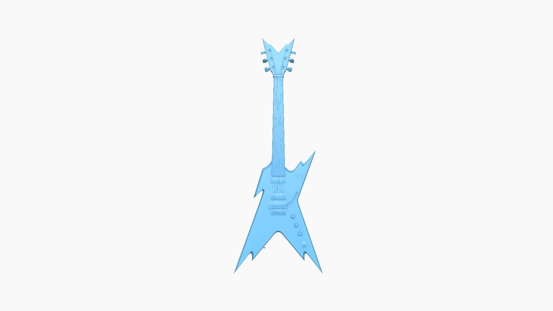 Electric Guitar B10 Black Yellow - Music Instrument Design Low-poly 3D model_7