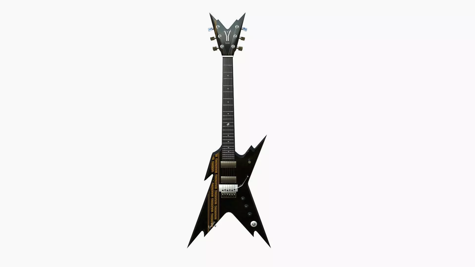 Electric Guitar B10 Black Yellow - Music Instrument Design Low-poly 3D model_0