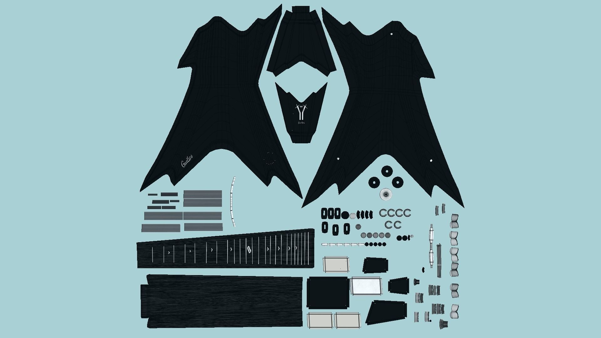 10 Electric Guitars B Collection - Music Instrument Design _65