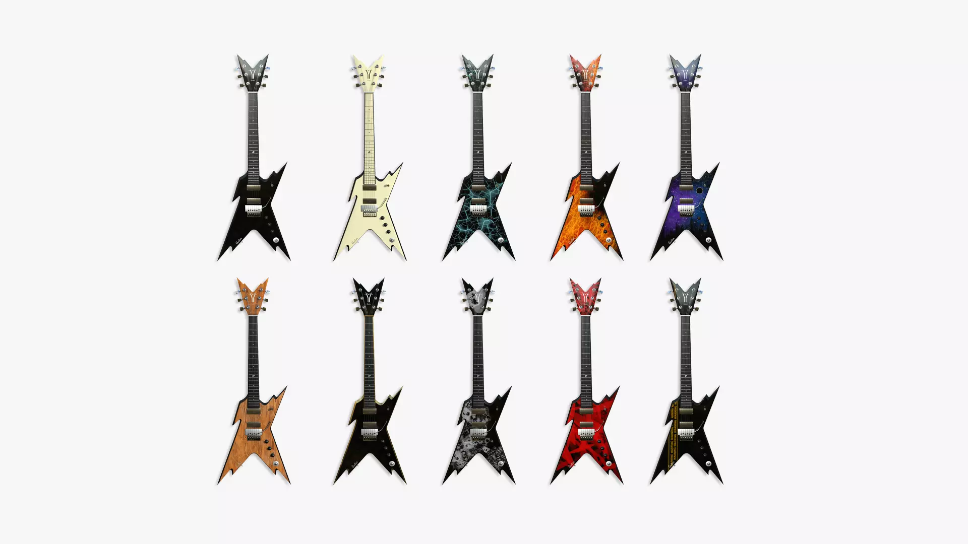 10 Electric Guitars B Collection - Music Instrument Design _0