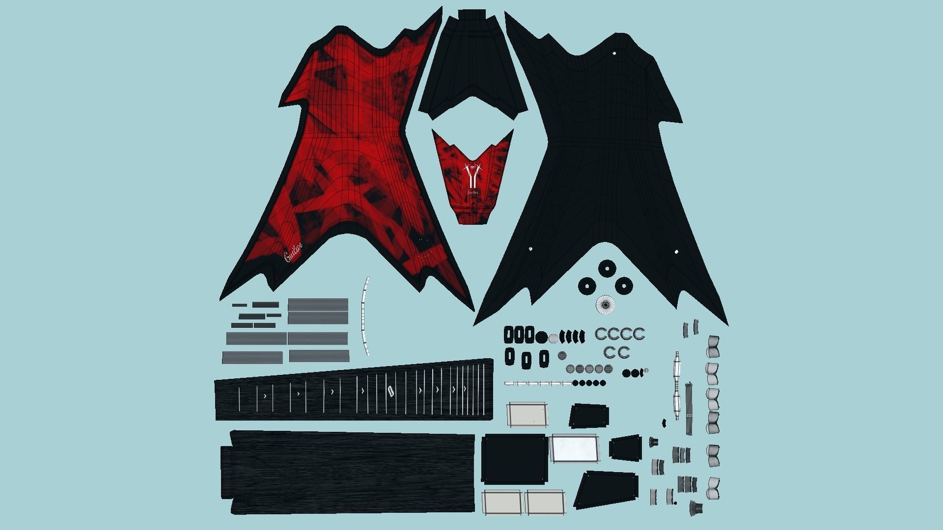 10 Electric Guitars B Collection - Music Instrument Design _74