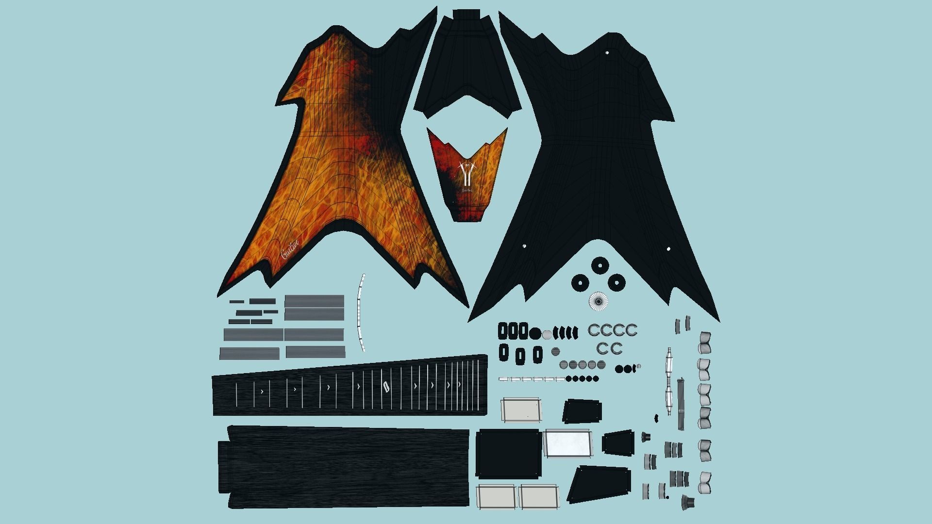 10 Electric Guitars B Collection - Music Instrument Design _72